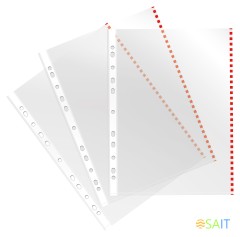 Папка-вкладыш Бюрократ Премиум -013BKAN2RED глянцевые A4+ 30мкм красный край (упак.:50шт)