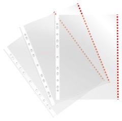 Папка-вкладыш Бюрократ Премиум -013BKAN2RED глянцевые A4+ 30мкм красный край (упак.:50шт)