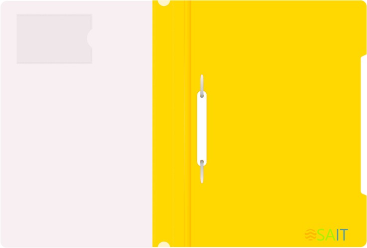 Папка-скоросшиватель Бюрократ -PS-V20YEL A4 прозрач.верх.лист карм.для визит. пластик желтый 0.12/0.16