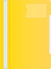 Папка-скоросшиватель Бюрократ -PS-V20YEL A4 прозрач.верх.лист карм.для визит. пластик желтый 0.12/0.16