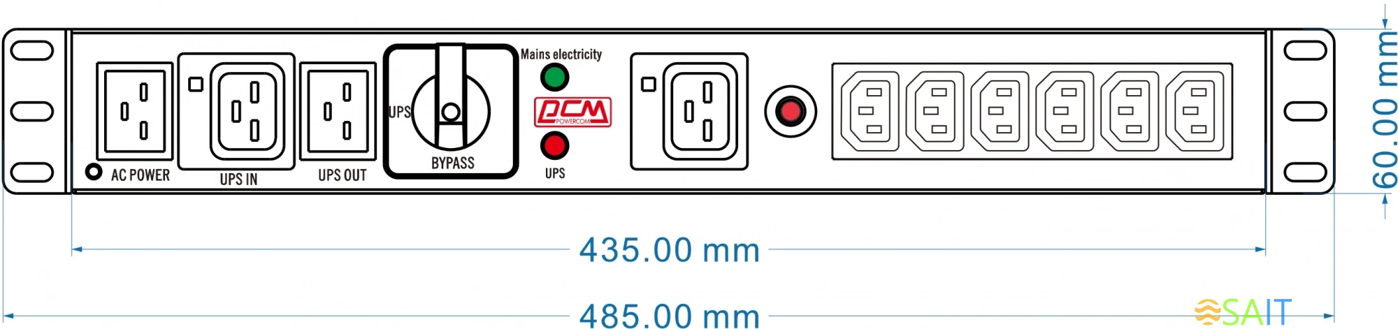 Байпас Powercom MBS1607-1C19-6C13