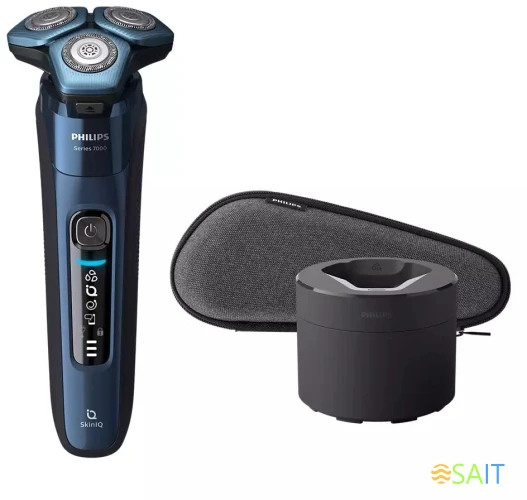 Бритва роторная Philips S7782/53 реж.эл.:3 питан.:аккум. синий/черный