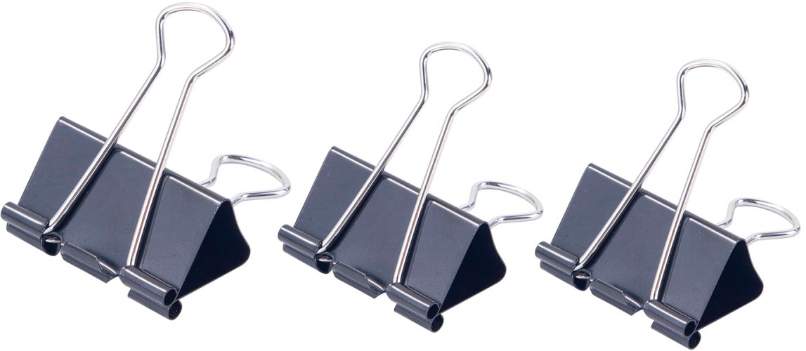 Зажимы Deli E38562 металл 41мм черный (упак.:12шт) картонная коробка