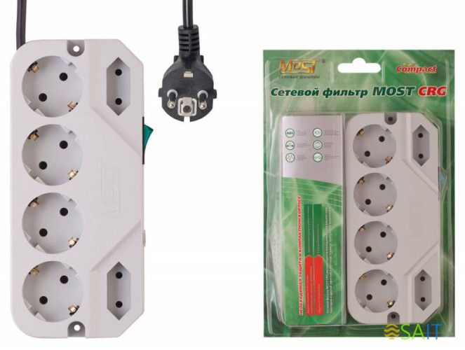 Сетевой фильтр Most CRG 2м (6 розеток) белый (коробка)