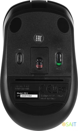 Мышь A4Tech Fstyler FB12 черный оптическая 1200dpi беспров. BT/Radio USB 3but (FB12 BLACK)