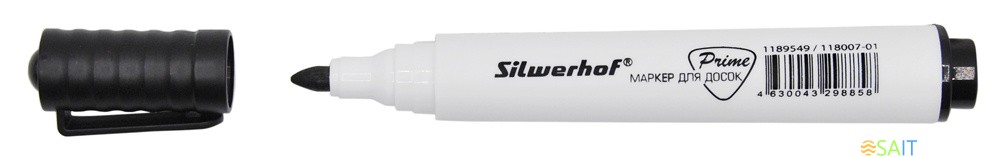 Маркер для досок Silwerhof Prime пулевидный пиш. наконечник 1-3мм черный коробка