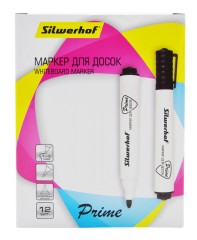 Маркер для досок Silwerhof Prime пулевидный пиш. наконечник 1-3мм черный коробка