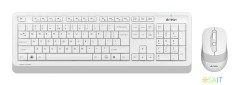 Клавиатура + мышь A4Tech Fstyler FG1010S клав:белый/серый мышь:белый/серый USB беспроводная Multimedia (FG1010S WHITE)