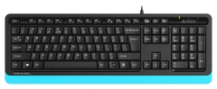 Клавиатура A4Tech FKS10 черный/синий USB (подставка для запястий) (FKS10 BLUE) кабель 1.5м