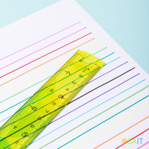 Линейка Deli EH650 пластик дл.20см ассорти гибкая/двухсторонняя шкала