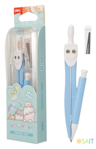 Циркуль Deli EH602 в компл.:карандаш мех.