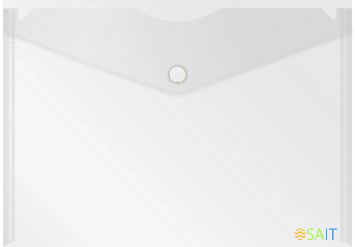 Конверт на кнопке Бюрократ -PK804A5CLEAR A5 пластик 0.18мм прозрачный