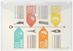 Конверт на кнопке Бюрократ -PK804A5CLEAR A5 пластик 0.18мм прозрачный