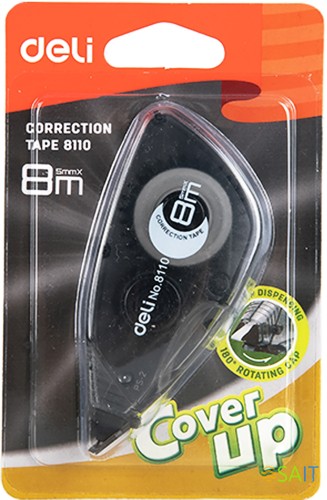 Лента коррект. Deli E8110 8мх5мм ассорти корпус белый блистер