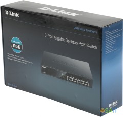 Коммутатор D-Link DGS-1008MP/B1A 8x1Гбит/с 8PoE+ 125W неуправляемый