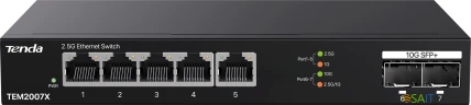 Коммутатор Tenda TEM2007X (L2) 5x2.5Гбит/с 2SFP+ неуправляемый