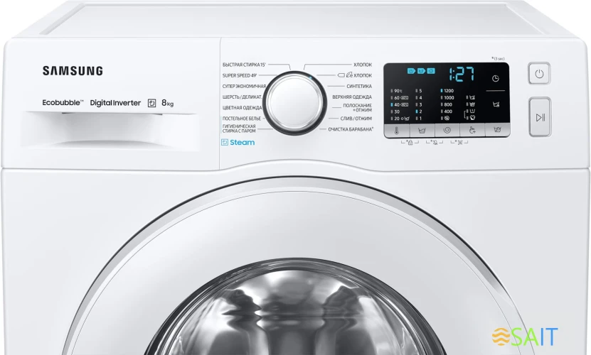Стиральная машина Samsung WW80AGAS21TELP класс: A загр.фронтальная макс.:8кг белый инвертор