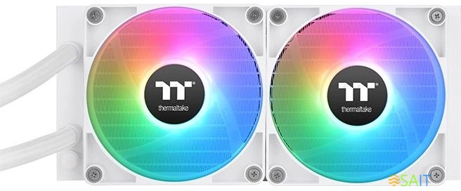 Система водяного охлаждения Thermaltake TH240 V2 Ultra Snow ARGB Soc-AM5/AM4/1200/1700/1851 белый 4-pin 25.8dB Al+Cu LCD Ret (CL-W404-PL12SW-A)
