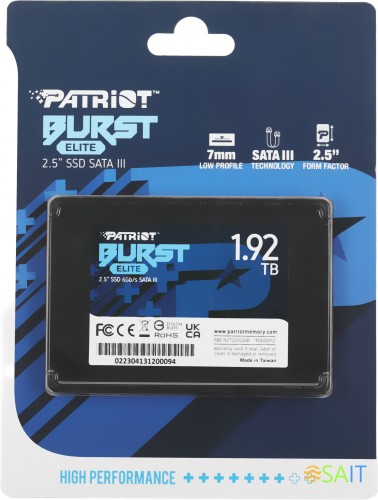 Накопитель SSD Patriot SATA-III 1.92TB PBE192TS25SSDR Burst Elite 2.5"