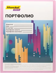 Папка-портфолио с 40 прозр.вклад. Silwerhof Create SCR-P40PIN A4 пластик 0.7мм карм.на лиц.стор. розовый