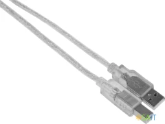 Кабель Buro USB A(m) USB B(m) 1.8м (USB2.0-AM/BM-Trans) прозрачный