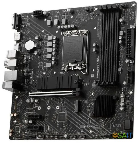 Материнская плата MSI PRO B760M-P DDR4 Soc-1700 Intel B760 4xDDR4 mATX AC`97 8ch(7.1) GbLAN+VGA+HDMI+DP
