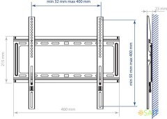 Кронштейн для телевизора Kromax IDEAL-3 черный 22"-65" макс.50кг настенный фиксированный