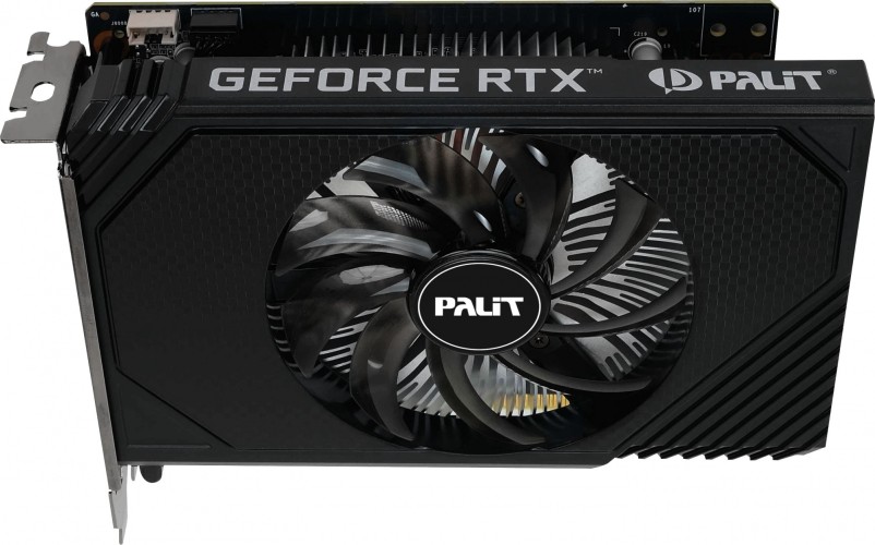 Видеокарта Palit PCI-E 4.0 PA-RTX3050 STORMX NVIDIA GeForce RTX 3050 6Gb 96bit GDDR6 1042/14000 DVIx1 HDMIx1 DPx1 HDCP Ret