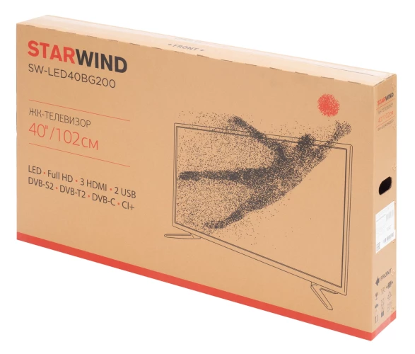 Телевизор LED Starwind 40" SW-LED40BG200 Frameless черный FULL HD 60Hz DVB-T DVB-T2 DVB-C DVB-S DVB-S2 USB