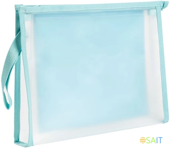 Папка на молнии ZIP Deli PP109BLUE A4 ЭВА прозрачный внутр. цвет молнии голубой 2 внутр. кармана