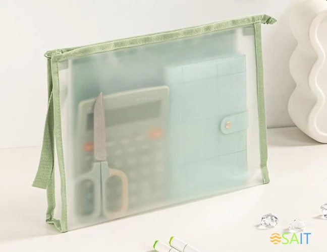 Папка на молнии ZIP Deli PP109BLUE A4 ЭВА прозрачный внутр. цвет молнии голубой 2 внутр. кармана