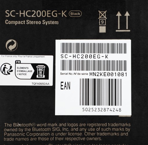 Микросистема Panasonic SC-HC200EG-K черный 20Вт CD CDRW FM USB BT