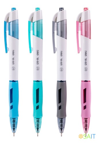 Ручка шариков. автоматическая Deli Arris EQ18-BL ассорти/белый d=0.7мм син. черн. резин. манжета