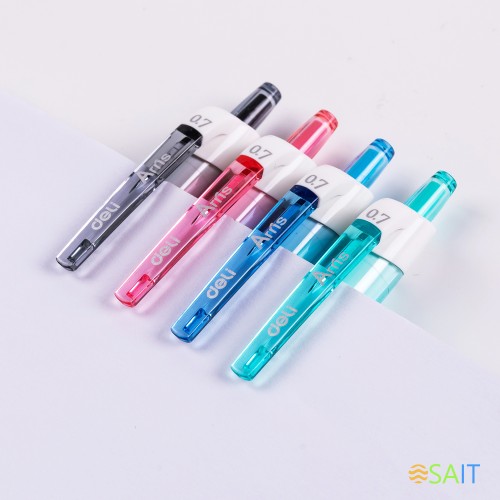 Ручка шариков. автоматическая Deli Arris EQ18-BL ассорти/белый d=0.7мм син. черн. резин. манжета