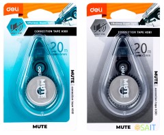 Лента коррект. Deli Mute EH361 20мх5мм ассорти корпус блистер