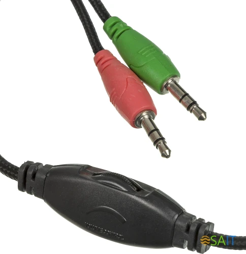 Наушники с микрофоном Оклик HS-L380G ABADDON черный/красный 1.8м мониторные оголовье (1100404)