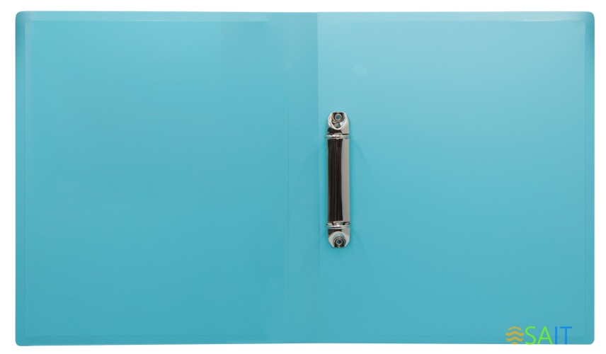 Папка на 2-х кольцах Бюрократ Pastel PAST0812/2RBLUE A4 пластик 0.5мм кор.27мм торц.карм с бум. встав голубой