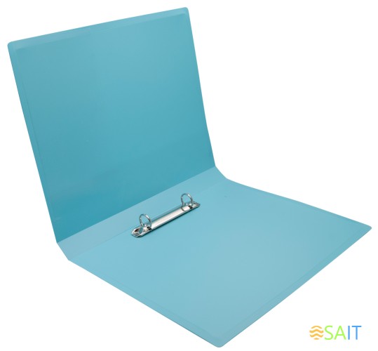 Папка на 2-х кольцах Бюрократ Pastel PAST0812/2RBLUE A4 пластик 0.5мм кор.27мм торц.карм с бум. встав голубой