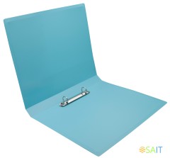 Папка на 2-х кольцах Бюрократ Pastel PAST0812/2RBLUE A4 пластик 0.5мм кор.27мм торц.карм с бум. встав голубой