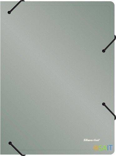 Папка архивная на резинке Silwerhof Perlen 311915-77 полипропилен 1мм корешок 100мм A4 серебристый металлик