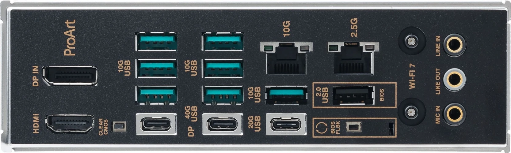 Материнская плата Asus PROART X870E-CREATOR WIFI Socket AM5 AMD X870E 4xDDR5 ATX AC`97 8ch(7.1) 1 x 10Gigabit + 1 x 2.5Gigabit RAID+HDMI+DP