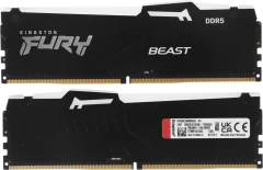 Память DDR5 2x32GB 6000MHz Kingston KF560C36BBEAK2-64 Fury Beast Black RGB RTL Gaming PC5-48000 CL36 DIMM 288-pin 1.35В kit single rank с радиатором Ret