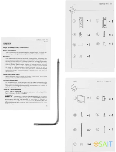 Комплект домофона Dahua DHI-KTA03 белый