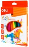 Карандаши цв. Deli EC00120 ColoRun трехгран. пластик 24цв. коробка/европод. (24шт)