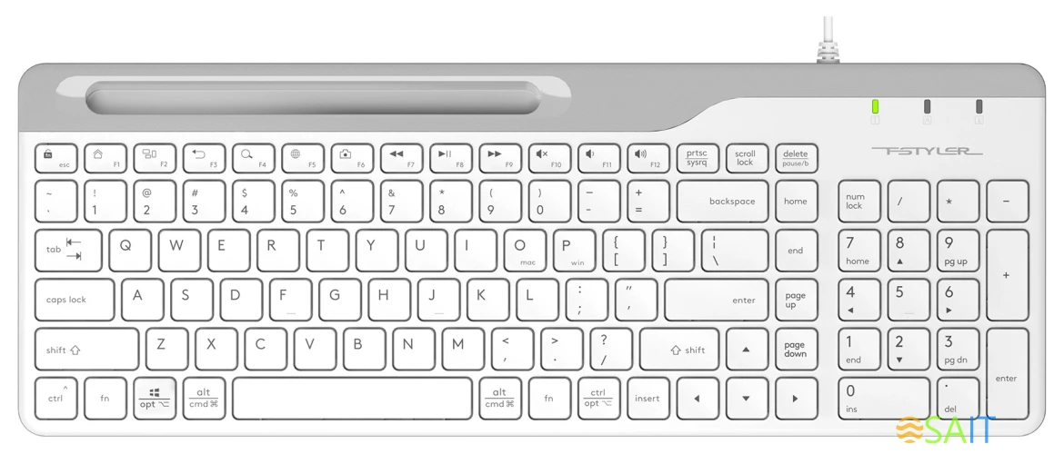 Клавиатура A4Tech Fstyler FK25 белый/серый USB slim