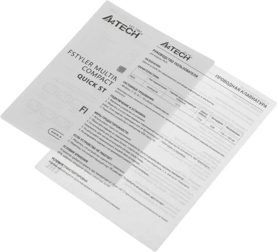 Клавиатура A4Tech Fstyler FK25 белый/серый USB slim