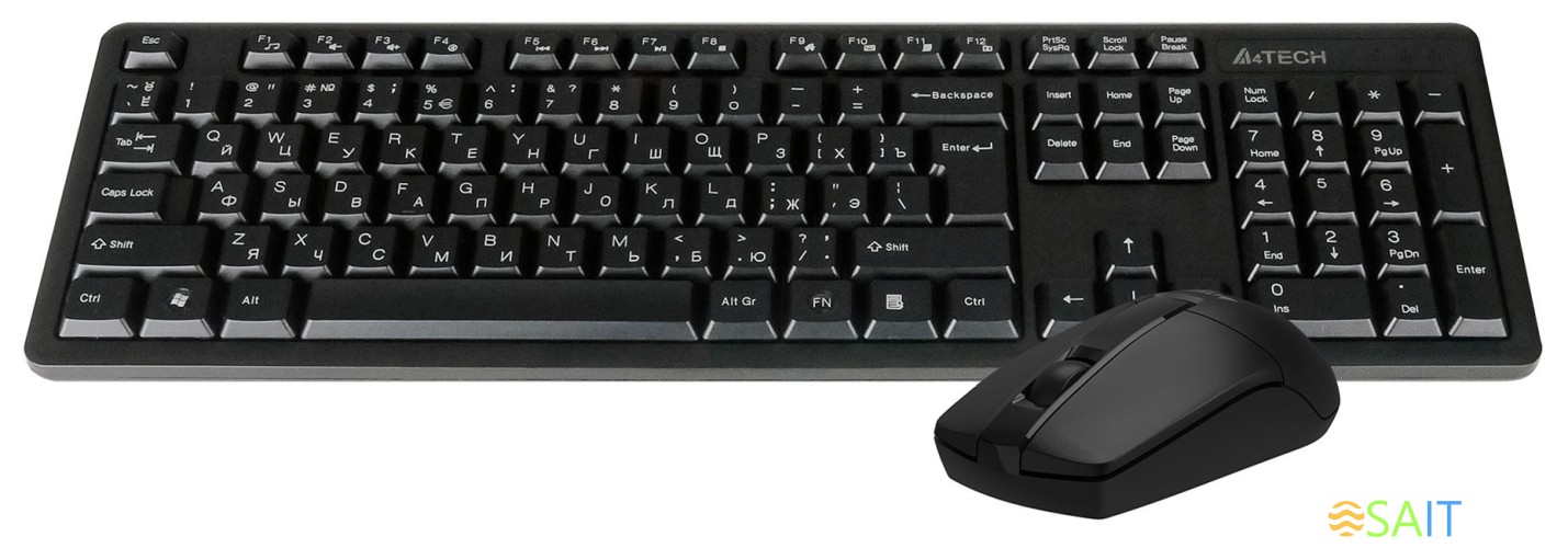 Клавиатура + мышь A4Tech 3330N клав:черный мышь:черный USB беспроводная Multimedia