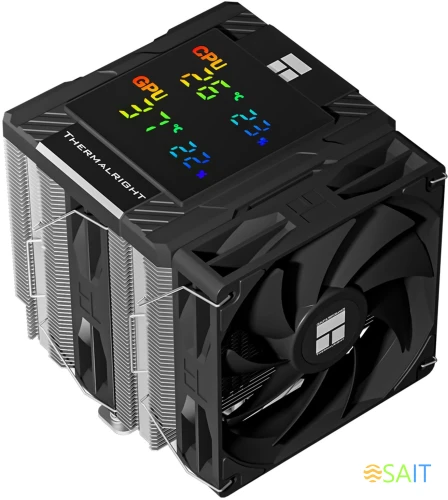Устройство охлаждения(кулер) Thermalright Peerless Assassin 120 Digital Soc-AM5/AM4/1200/1700/1851 черный 4-pin 25.6dB Al+Cu LCD Ret (PA120-DIGITAL-BL)