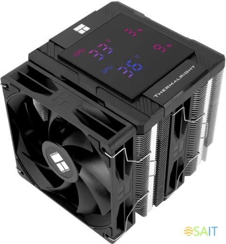 Устройство охлаждения(кулер) Thermalright Peerless Assassin 120 Digital Soc-AM5/AM4/1200/1700/1851 черный 4-pin 25.6dB Al+Cu LCD Ret (PA120-DIGITAL-BL)