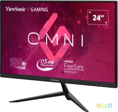 Монитор ViewSonic 24" VX2428 черный IPS LED 16:9 HDMI M/M матовая 250cd 178гр/178гр 1920x1080 180Hz FreeSync Premium DP FHD 3.1кг